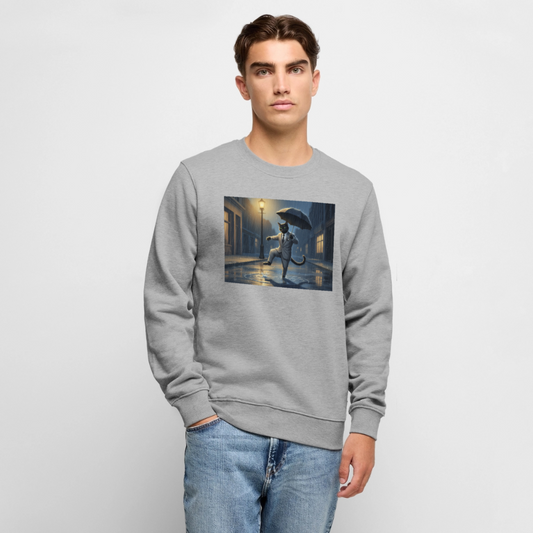 Krümel tanzt im Regen | Männer Premium Pullover - Grau meliert
