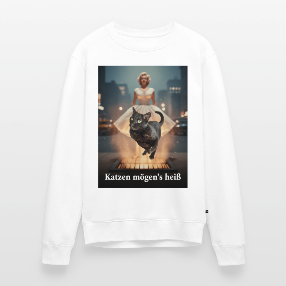 Katzen mögen’s heiß | Männer Premium Pullover - Weiß