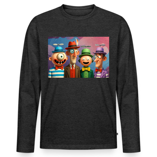 Gedankenkreise auf Hochtouren | Männer Premium Bio Langarmshirt - Anthrazit meliert