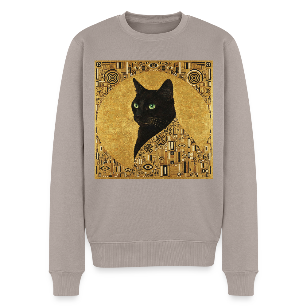 Adele… aber sie schnurrt – Goldene Katze à la Klimt | Männer Premium Pullover - Taupe