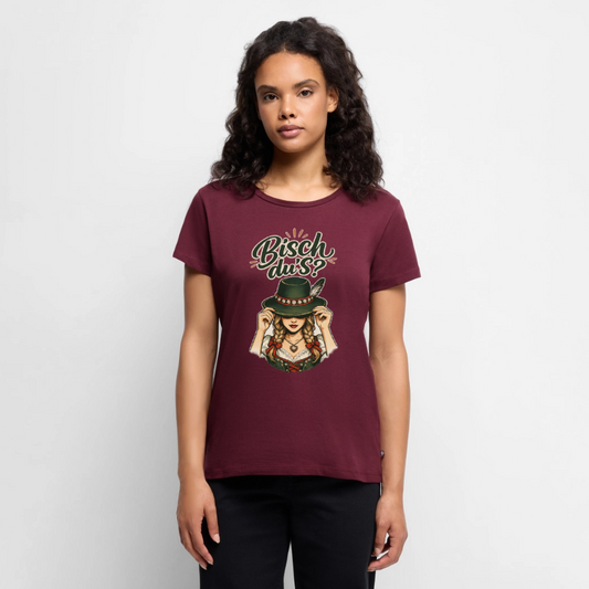Bisch du’s? – Der Blick sagt alles | Frauen Premium T-Shirt - Burgunderrot