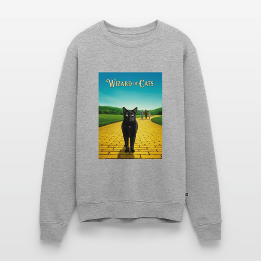 Wizard of Cats – Der gelbe Weg gehört Krümel | Männer Premium Pullover - Grau meliert