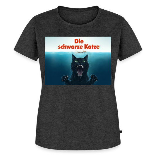 Die schwarze Katze – Krümel taucht auf | Frauen Premium T-Shirt - Anthrazit meliert