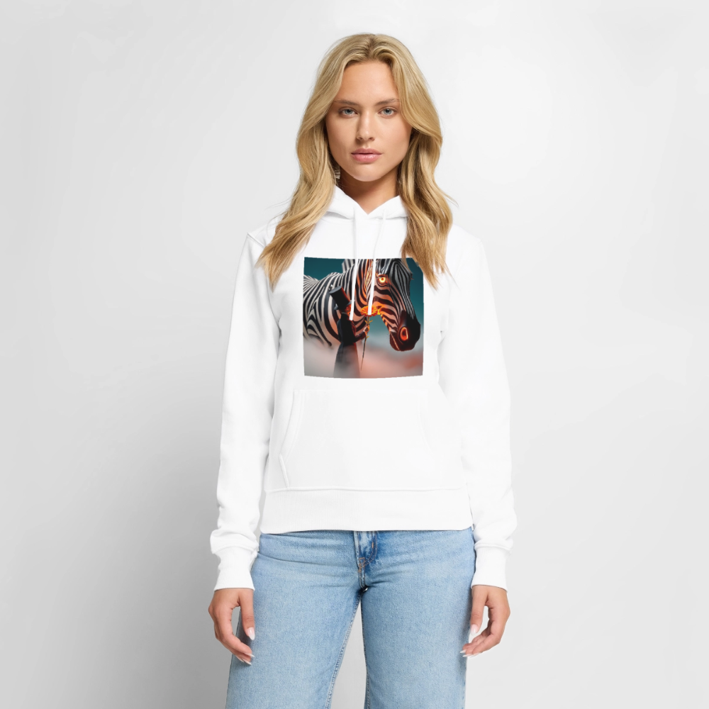 Blumen für ein Zebra | Frauen Premium Hoodie - Weiß