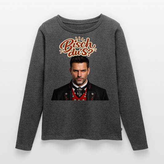 Bisch du’s? – Schwarzwaldkerl | Frauen Premium Bio Langarmshirt - Anthrazit meliert