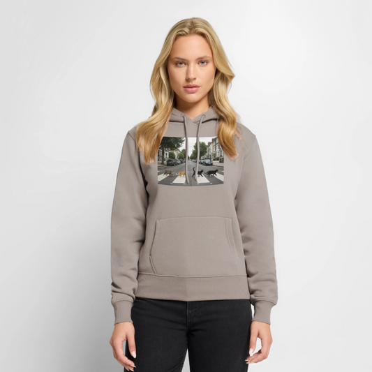 The Purrfect Crossing – Wir waren vor der Band da | Frauen Premium Hoodie - Taupe