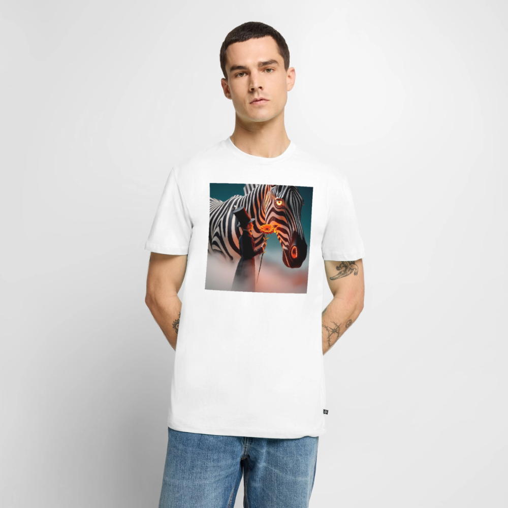 Blumen für ein Zebra | Männer Premium T-Shirt - Weiß