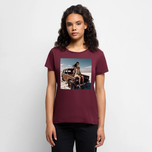 Warten auf irgendwas | Frauen Premium T-Shirt - Burgunderrot