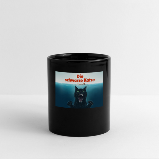 Die schwarze Katze – Krümel taucht auf | Tasse einfarbig - Schwarz