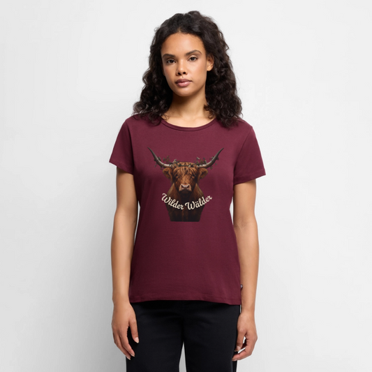 Wilder Wälder – Schwarzwald Highland Rind | Frauen Premium T-Shirt - Burgunderrot
