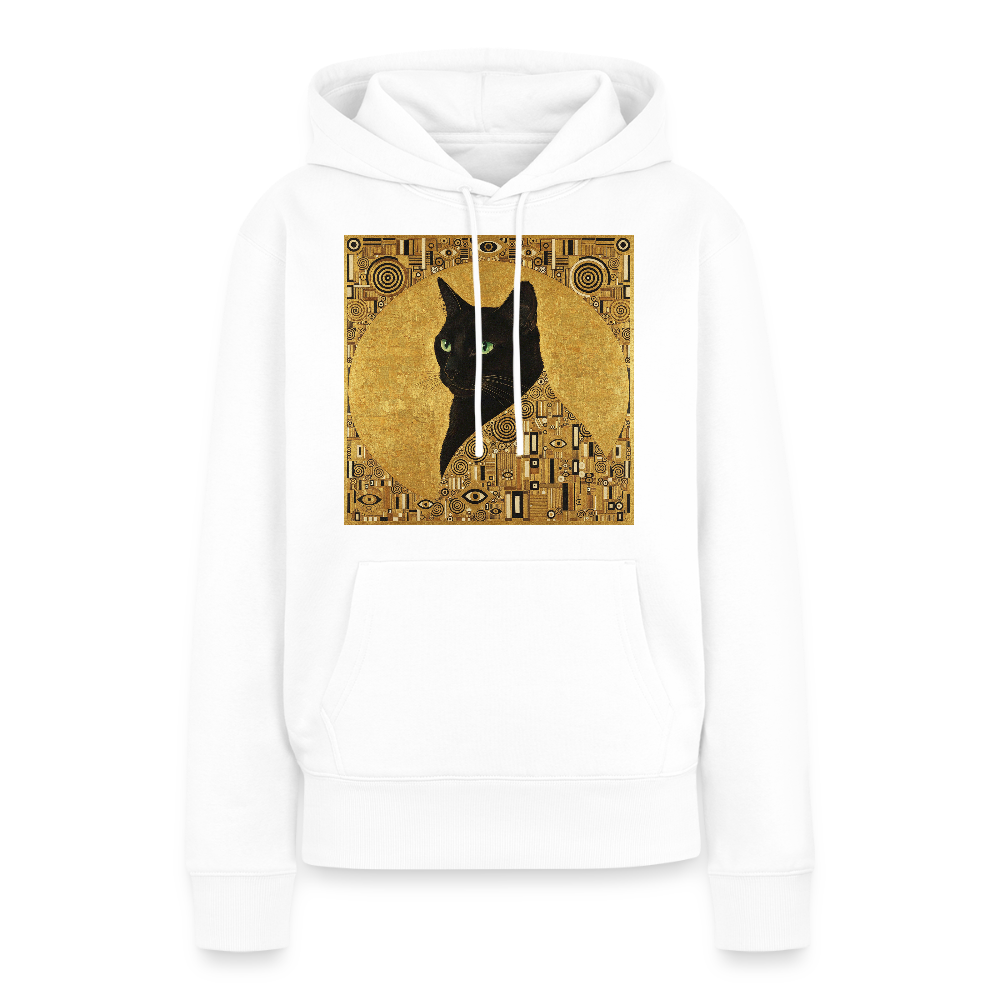 Adele… aber sie schnurrt – Goldene Katze à la Klimt | Frauen Premium Hoodie - Weiß