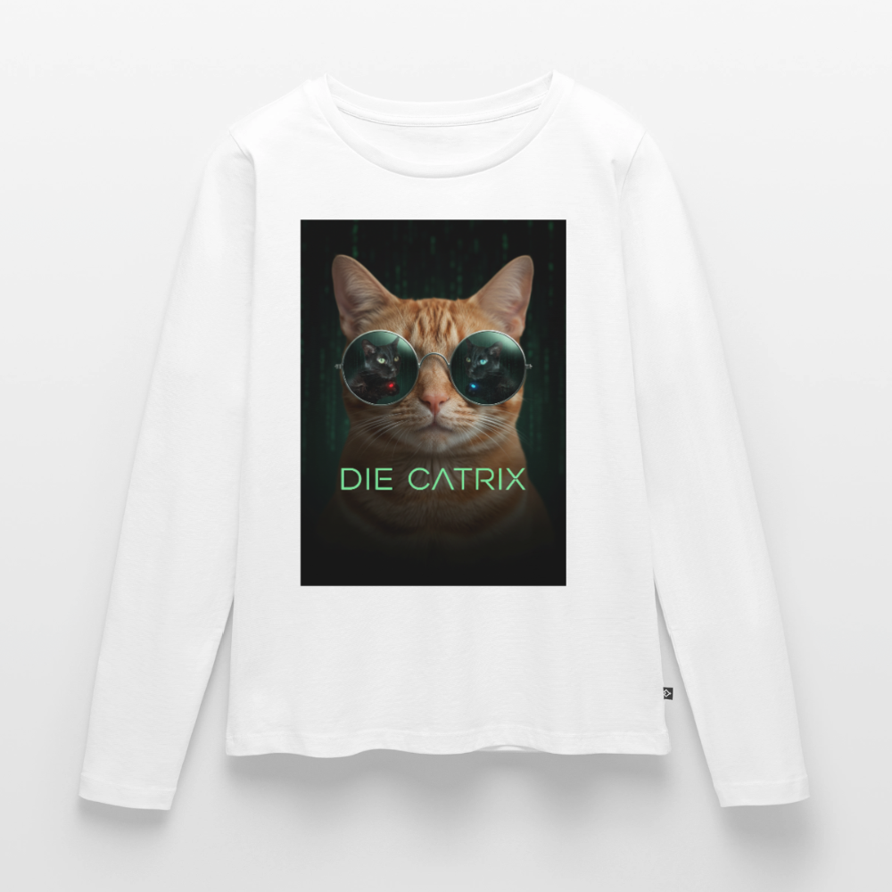 Die Catrix – Krümel erwacht | Frauen Premium Bio Langarmshirt - Weiß