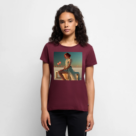 Leise Gedanken bei lauter Farben | Frauen Premium T-Shirt - Burgunderrot