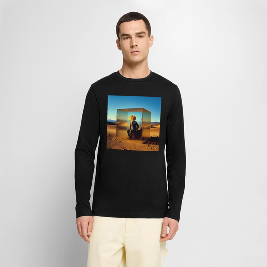 Gefühle unter Glas | Männer Premium Bio Langarmshirt - Schwarz