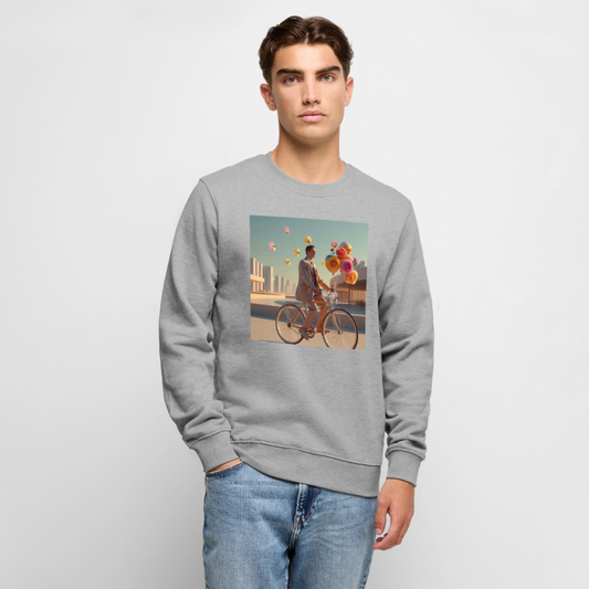 Fahrt ins Ungewisse (mit Blumen) | Männer Premium Pullover - Grau meliert