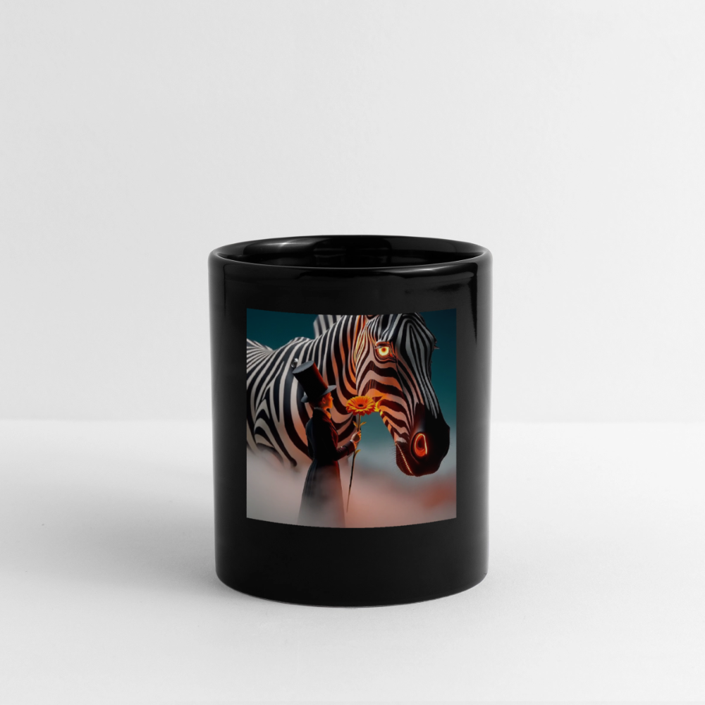 Blumen für ein Zebra | Tasse einfarbig - Schwarz
