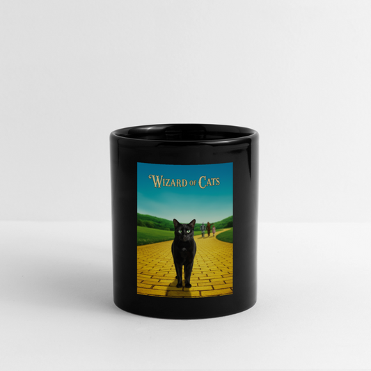 Wizard of Cats – Der gelbe Weg gehört Krümel | Tasse einfarbig - Schwarz