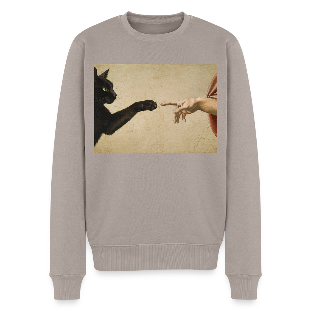 Die Erschaffung Adams… aber die Katze war schneller | Männer Premium Pullover - Taupe