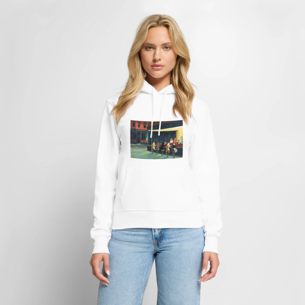 Wenn Hopper Katzen gemalt hätte | Frauen Premium Hoodie - Weiß