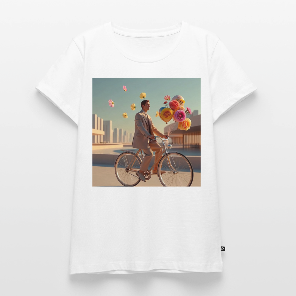 Fahrt ins Ungewisse (mit Blumen) | Frauen Premium T-Shirt - Weiß