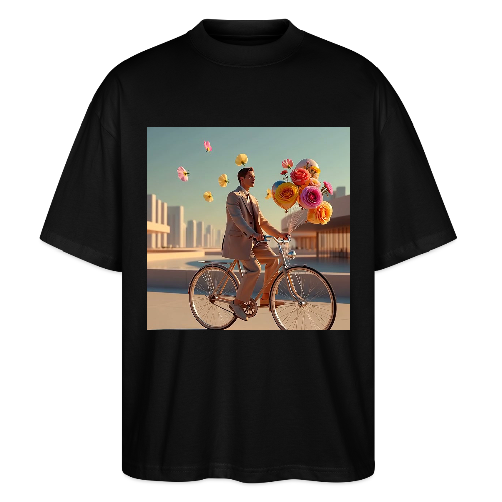 Fahrt ins Ungewisse (mit Blumen) | Stanley/Stella Oversized Unisex Bio T-Shirt Blaster - Schwarz
