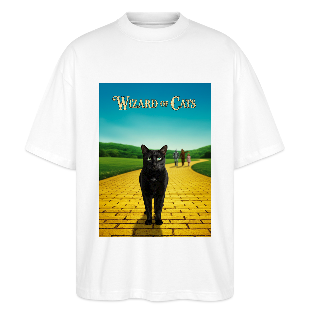 Wizard of Cats – Der gelbe Weg gehört Krümel | Stanley/Stella Oversized Unisex Bio T-Shirt Blaster - Weiß