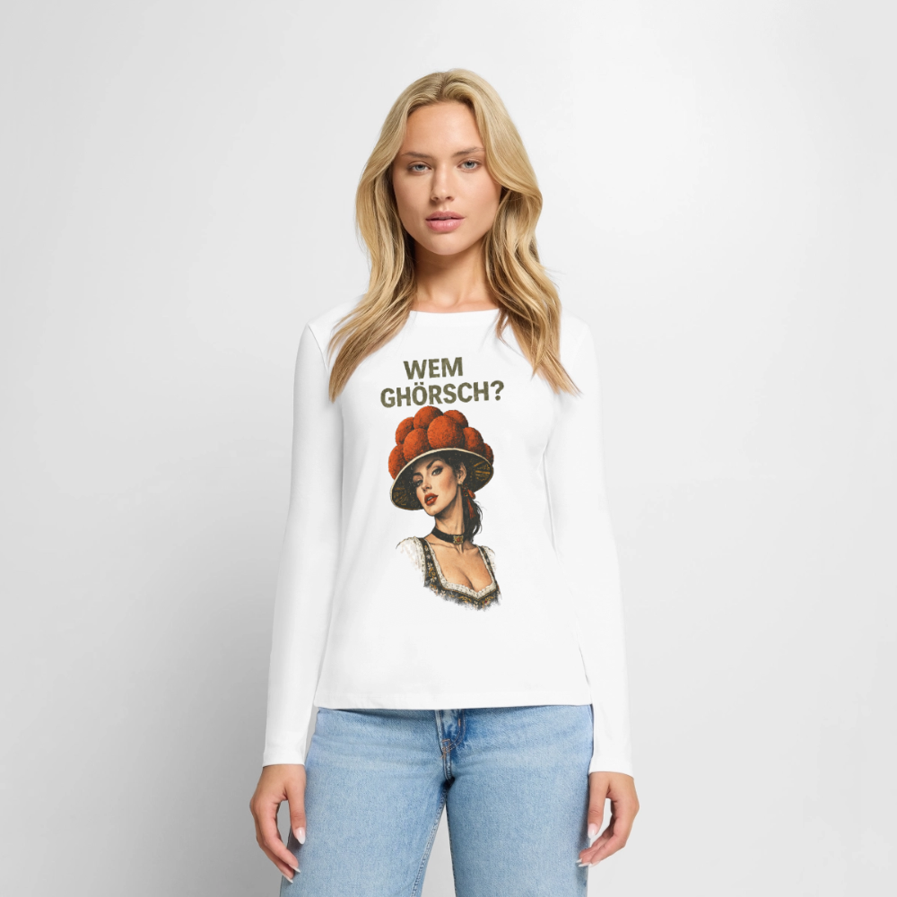 Wem ghörsch? – Schwarzwald Edition | Frauen Premium Bio Langarmshirt - Weiß
