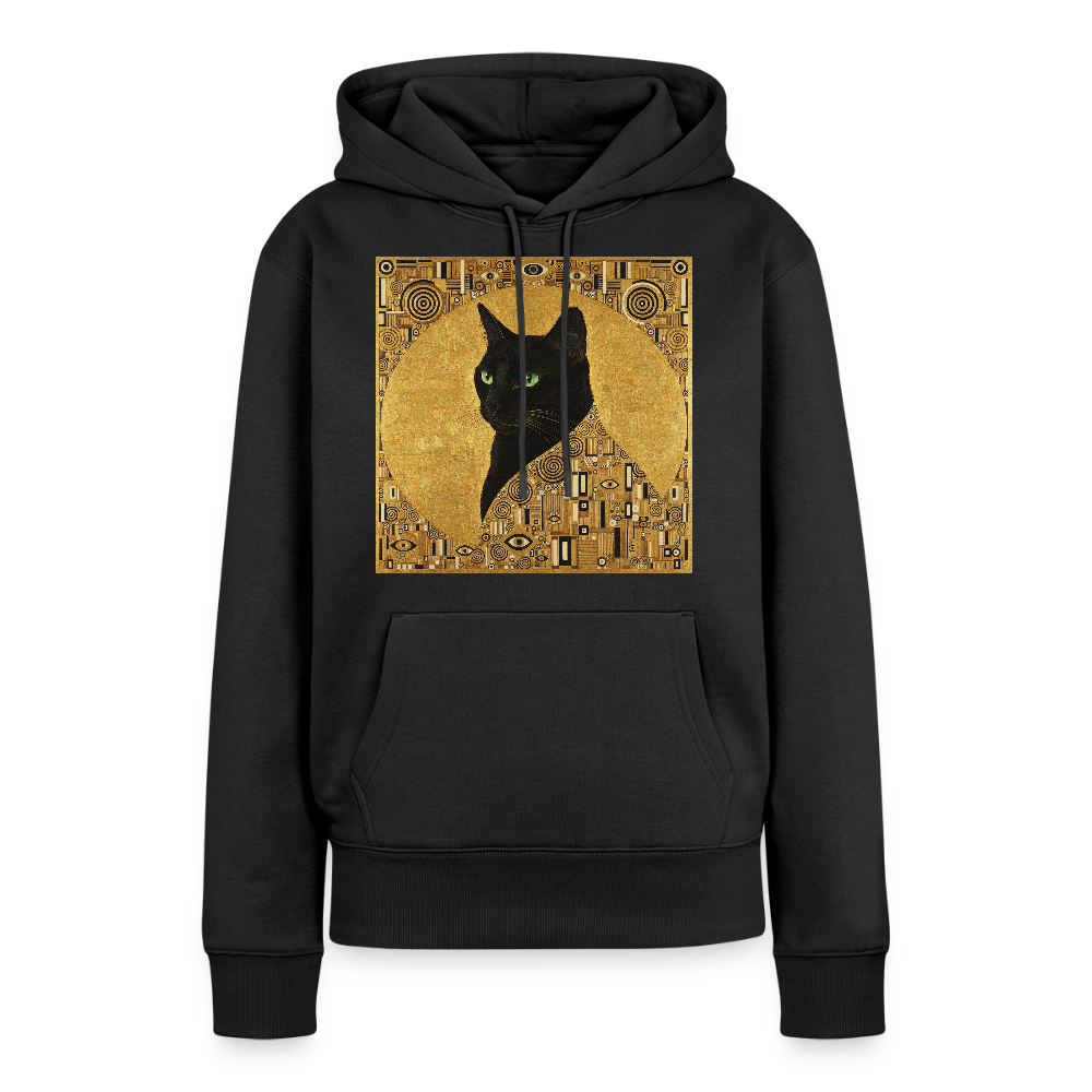 Adele… aber sie schnurrt – Goldene Katze à la Klimt | Frauen Premium Hoodie - Schwarz