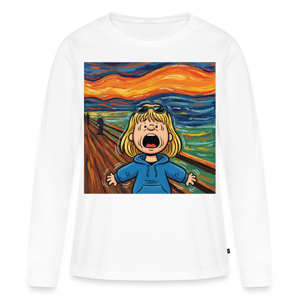 Der Schrei… manchmal bist du es selbst | Frauen Premium Bio Langarmshirt - Weiß