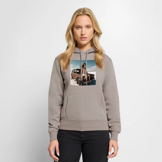 Warten auf irgendwas | Frauen Premium Hoodie - Taupe