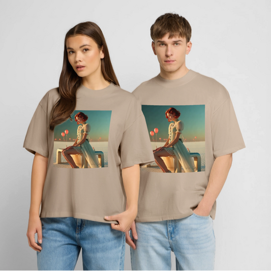 Leise Gedanken bei lauter Farben | Stanley/Stella Oversized Unisex Bio T-Shirt Blaster - Steingrau