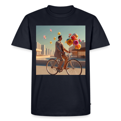 Fahrt ins Ungewisse (mit Blumen) | Männer Premium T-Shirt - Navy