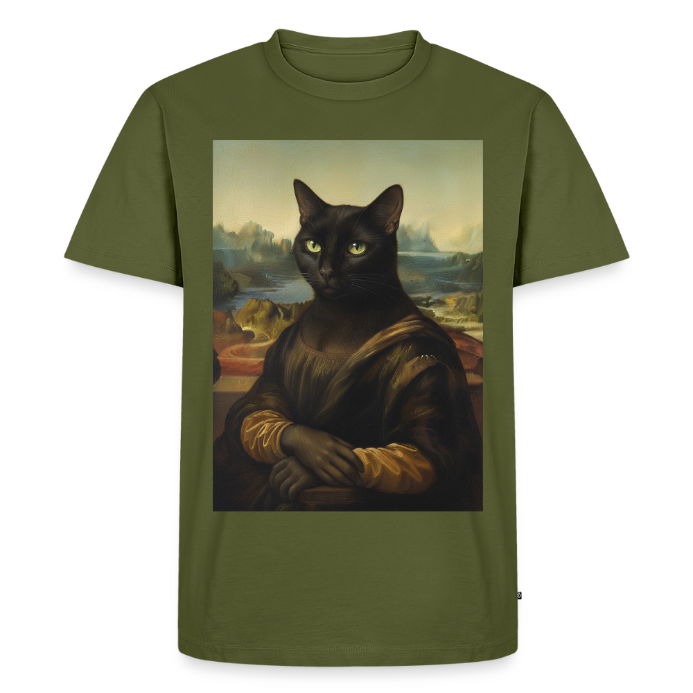 Mona Lisa… aber es ist eine Katze | Männer Premium T-Shirt - Khaki