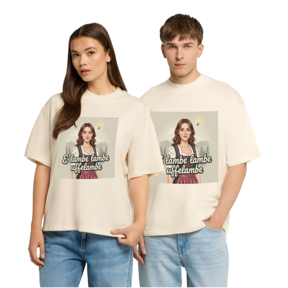 E Lambe, lambe, uffelambe – Alemannischer Geistesblitz | Stanley/Stella Oversized Unisex Bio T-Shirt Blaster - Natur