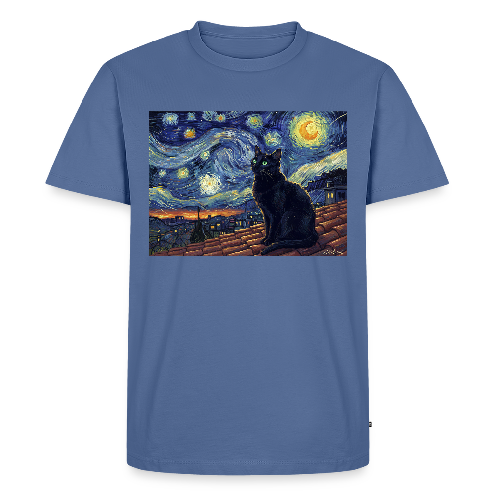 Sternennacht… aber die Katze denkt nach | Männer Premium T-Shirt - Taubenblau