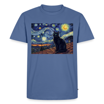 Sternennacht… aber die Katze denkt nach | Männer Premium T-Shirt - Taubenblau