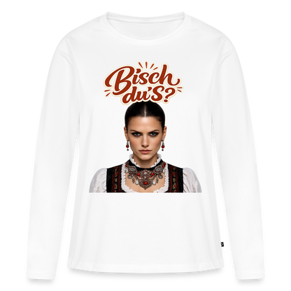 Schwarzwaldstolz – Sie weiß, wer sie isch | Frauen Premium Bio Langarmshirt - Weiß