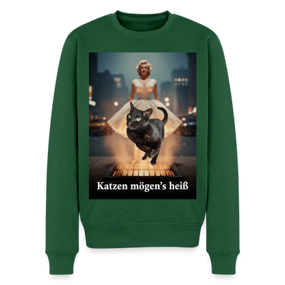 Katzen mögen’s heiß |  Männer Premium Pullover - Flaschengrün