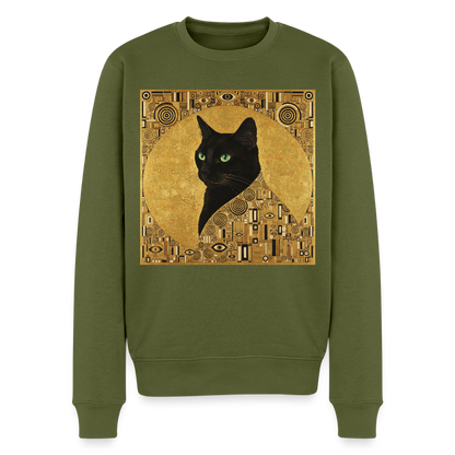 Adele… aber sie schnurrt – Goldene Katze à la Klimt |  Männer Premium Pullover - Khaki