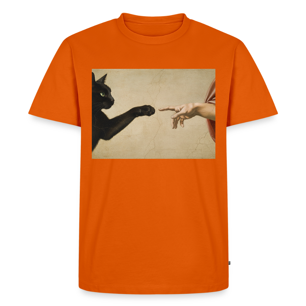 Die Erschaffung Adams… aber die Katze war schneller | Männer Premium T-Shirt - Orange 