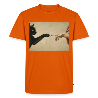 Die Erschaffung Adams… aber die Katze war schneller | Männer Premium T-Shirt - Orange 