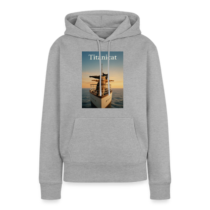 Titanicat – Ich bin der König der Kratzbäume | Frauen Premium Hoodie - Grau meliert