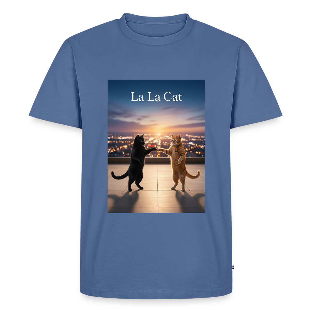 La La Cat – Tanz über den Dächern | Männer Premium T-Shirt - Taubenblau