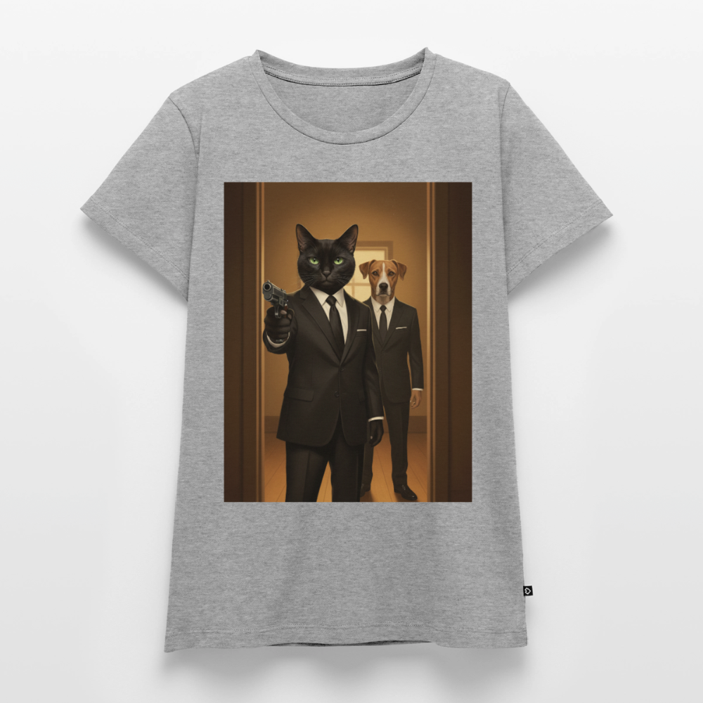 Krümel – Say Meow Again | Frauen Premium T-Shirt - Grau meliert