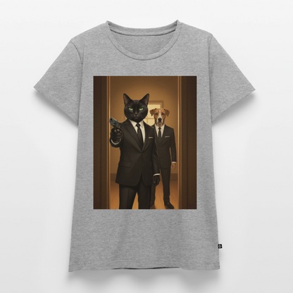 Krümel – Say Meow Again | Frauen Premium T-Shirt - Grau meliert
