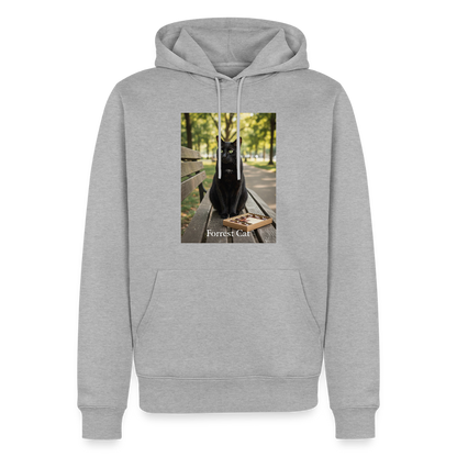 Forrest Cat – Krümel wartet | Männer Premium Hoodie - Grau meliert