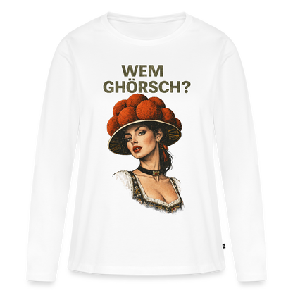 Wem ghörsch? – Schwarzwald Edition | Frauen Premium Bio Langarmshirt - Weiß