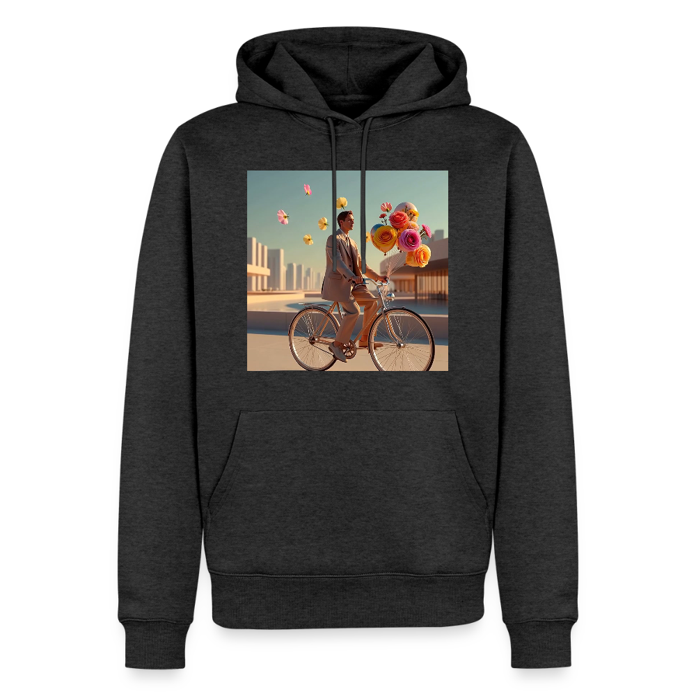 Fahrt ins Ungewisse (mit Blumen) | Männer Premium Hoodie - Anthrazit meliert