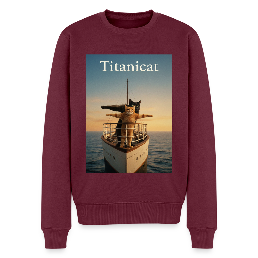 Titanicat – Ich bin der König der Kratzbäume |  Männer Premium Pullover - Burgunderrot