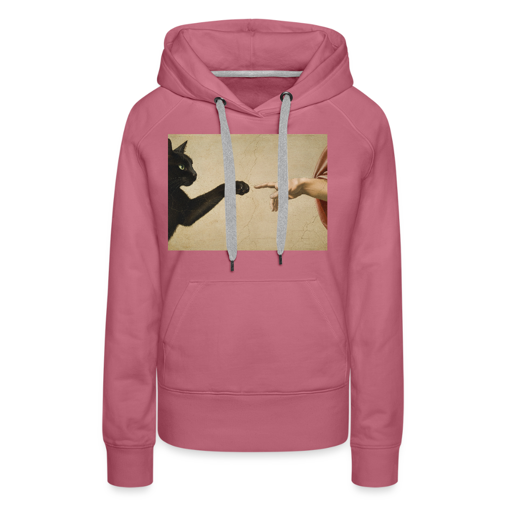 Die Erschaffung Adams… aber die Katze war schneller | Frauen Premium Hoodie - Malve